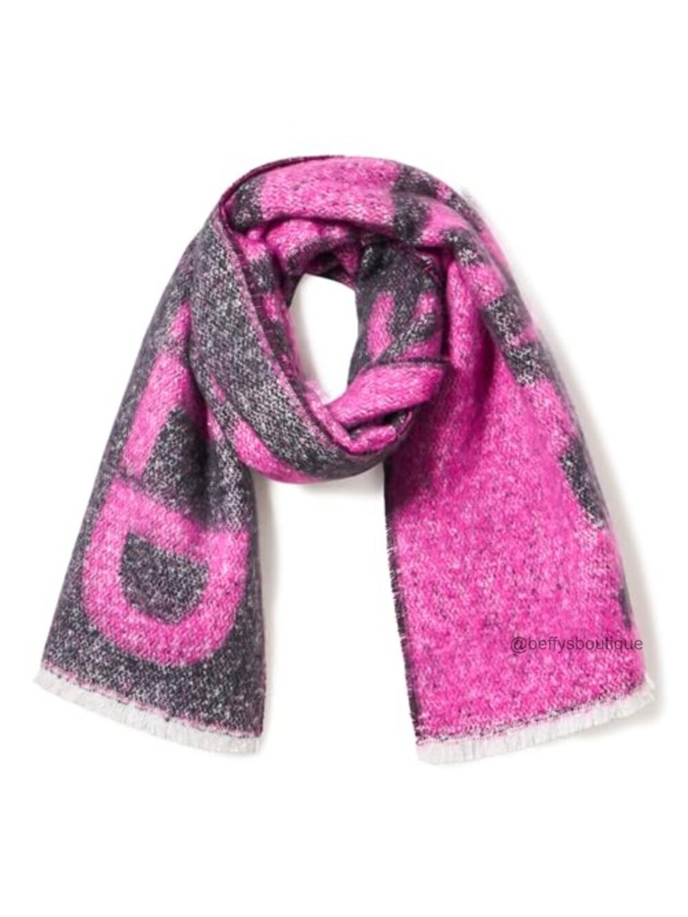 Tweed Logo Blanket Scarf 100% Polyester 76x16 Wrap